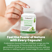 ProBotanics Organic Soursop Capsules | Full Spectrum 13500mg 30:1 Extract Per Serving | Potent Antioxidant & Immune Support - 60 Capsules