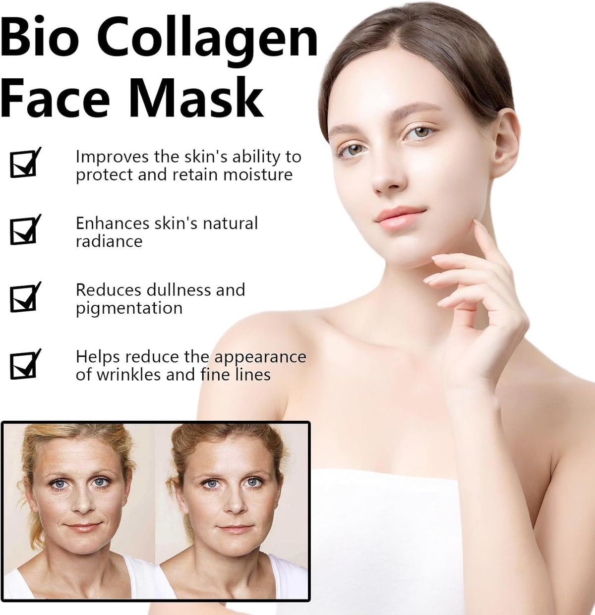 ChicNana Biodance Bio Collagen Face Mask, Collagen Face Mask 6Pcs Bio dance Collagen Mask Overnight Collagen Mask Face Masks Hydrating Face Mask Elasticity Improvem Tighten Skin (6pcs)