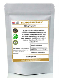 Your Best Supplement Bladderwrack Capsules 750mg- Natural, Seaweed KELP (Pure no Additives) (120)