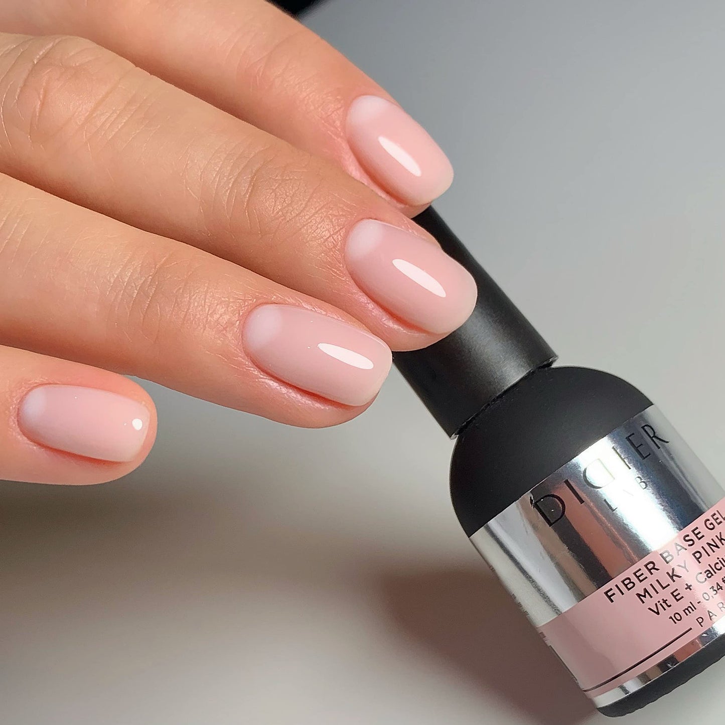 DIDIER LAB Didier Lab- Premium Milky Pink Gel Nail Polish Base Coat 10ml -Extra Strong Nail Strengthener For Damaged Nails - Gel Base Coat - Nail Varnish - Gel Polish - Clear Nail Polish - LED UV Gel Nail Polish