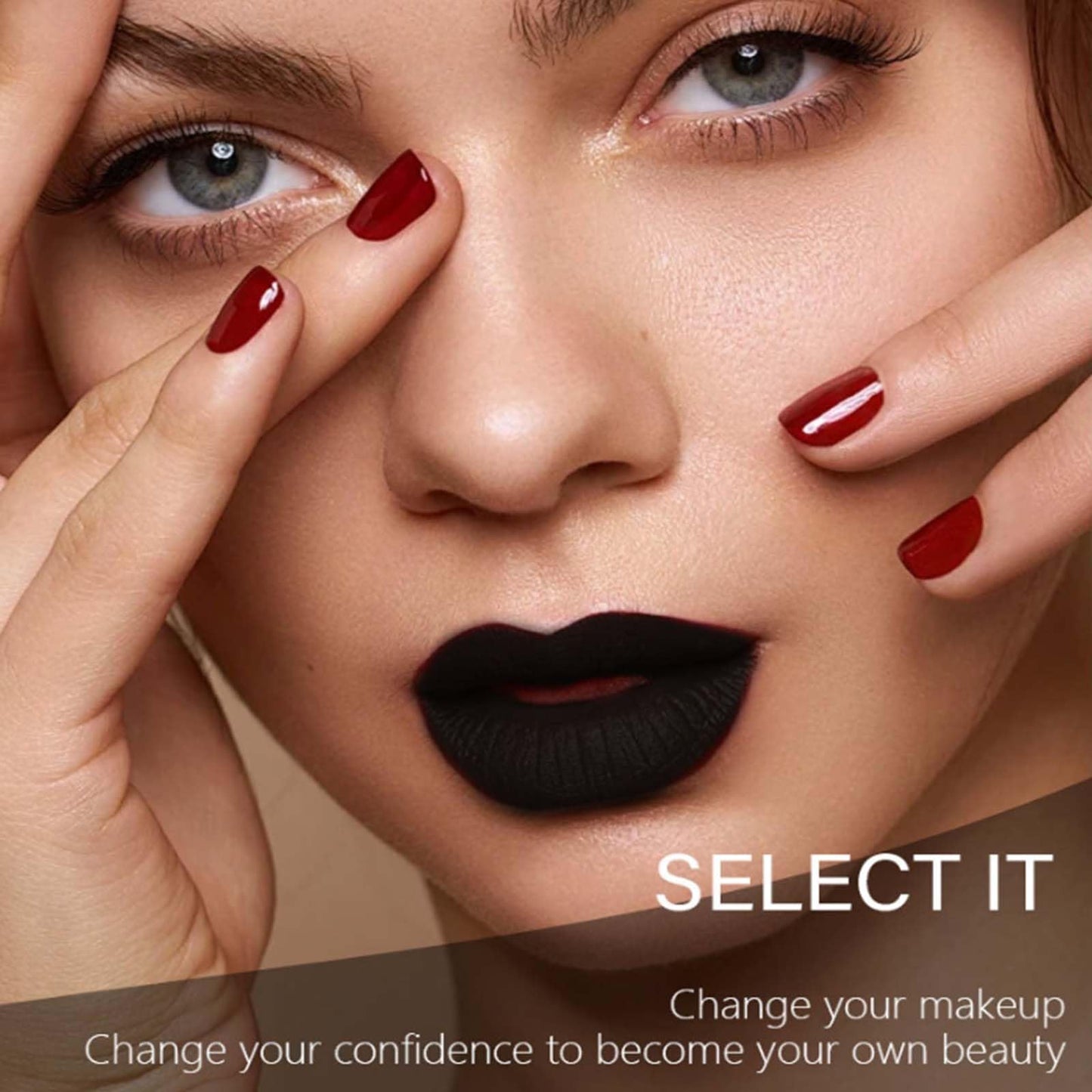 NLFOX Black Lipstick - Matte Black Lip Stick Highly Pigmented - Waterproof Halloween Makeup Smooth Lip Gloss - Vegan Long Lasting Creamy Texture Lipstick for Women Girls on Halloween