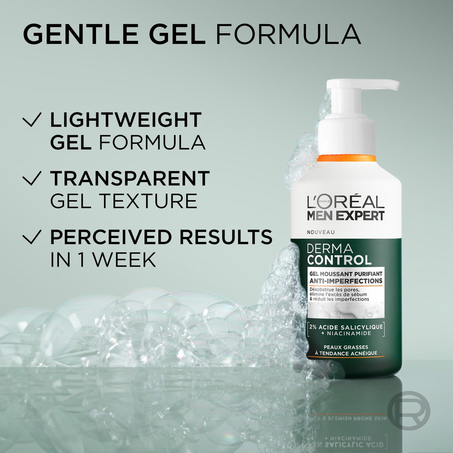 L’Oréal Paris men expert L'Oréal Men Expert Face Wash, Derma Control Purifying Cleanser Gel 260ml
