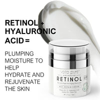 Voila pure Voila Pure - RETINOL CREAM - Moisturizer - For Face & Neck - 2.5% Slow Release Retinol - Infused With Hyaluronic Acid & Vitamin E - Use Day & Night For Best Anti-Ageing & Acne Results - 1.7fl Oz