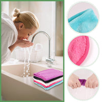 Lanjue 5 Pack Make Up Remover Cloth, 15.75 * 7.87in Flannel Face Cloth Face Wipes for Sensitive Skin Make Up Removing (Black+Violet+Cherry Red+Green+White)