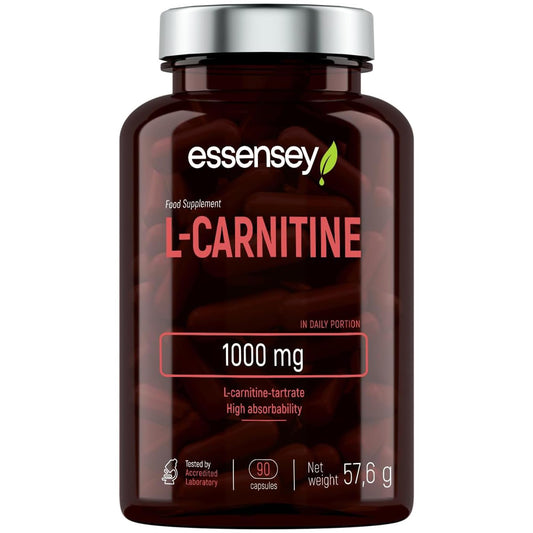 ESSENSEY Essensey L-Carnitine 1000mg - 90 Capsules | High Absorption Form | Ideal for Vegetarians High Strength L Carnitine Supplement