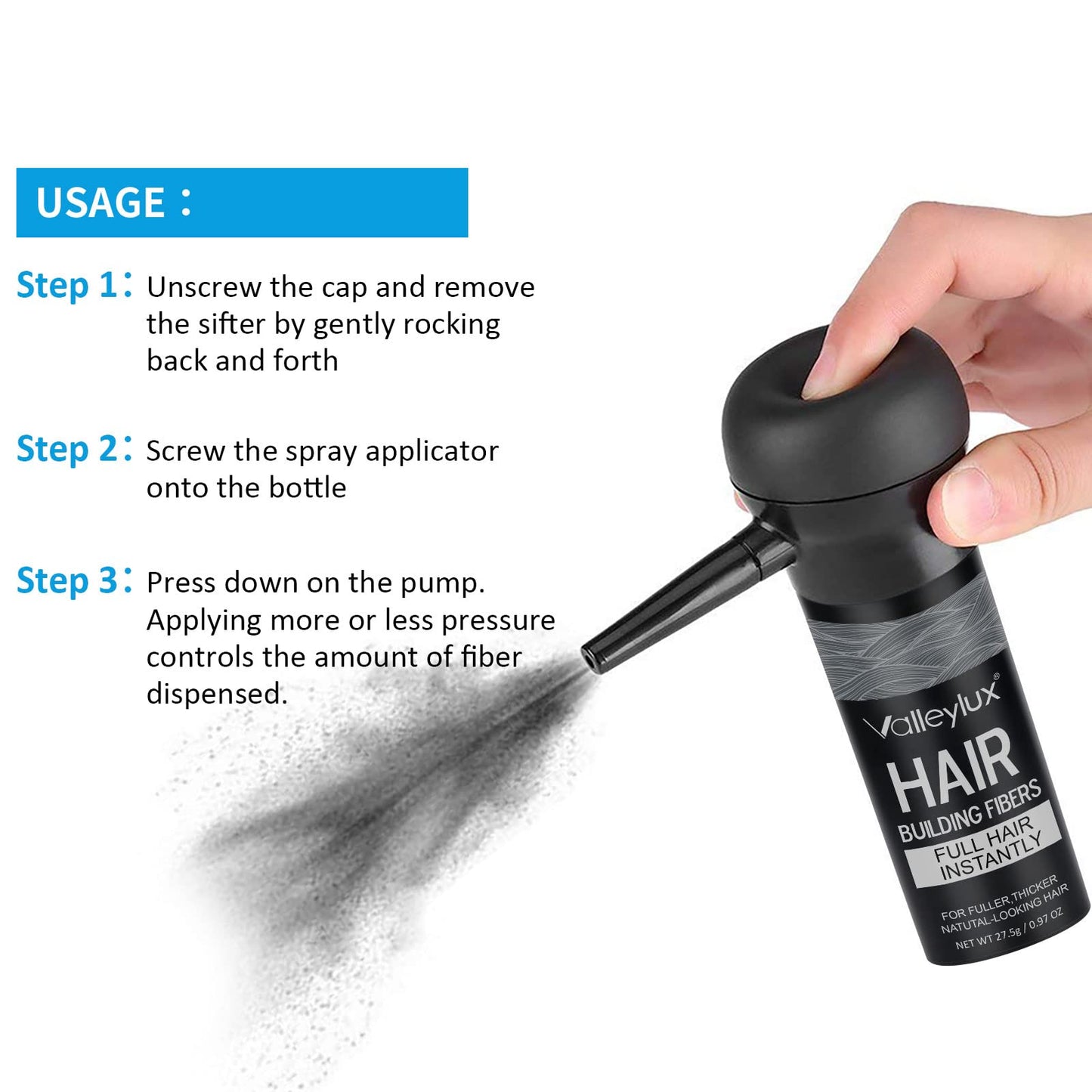 Hair Building Fibres (Medium Brown), Hair Fibres Powder for Thinning Hair, Instantly Fill in 15 Sec |Women & Men | 4 Shades- Hair Thickener and Topper for Fine Hair