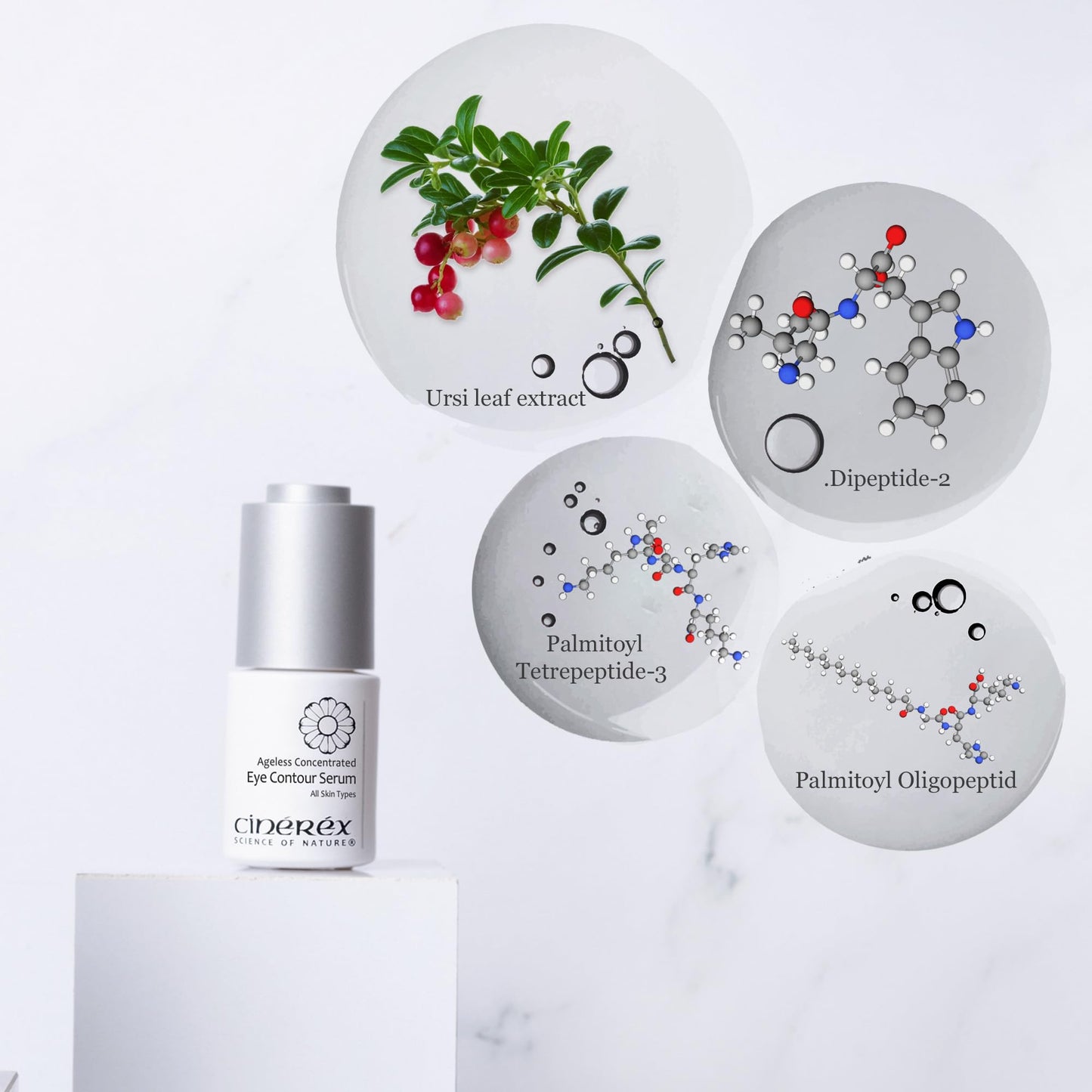 Cinere Ageless concentrated Eye Contour Serum 15 ML | Anti-Aging | Anti-Wrinkle | Best Serum for Puffy Eyes & Eye Bag | Eye Firming Serum | Instant Eye Lifting Serum | Eye Repair Serum