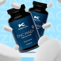 Kinetica Sport Zinc Mag + | 30 Servings, 90 Tablets | 420mg Magnesium, 16.5mg Zinc/Serve | Contains Selenium, Vitamin B6&C | Sleep Aid ZMA Supplement for Men & Women | WADA & Informed Sport Approved