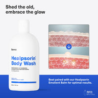 Dermz Healpsorin Antifungal Body Wash: Psoriasis, Eczema, Dermatitis and Sensitive Shower Gel - Eczema Treatment - 500ml
