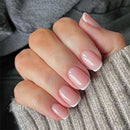 EONFAVE Square Short French False nail - 24Pcs Press on Tips with Glue - White Tip Stick on nail for Women Girls