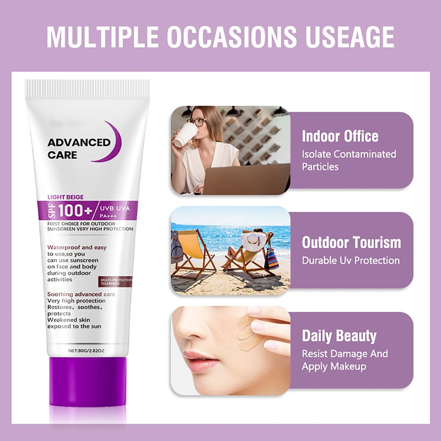 SPF 100+ Ultra-Light Face Sunscreen - Very High Protection Suncream with Water & Sweat Resistance. Refreshing, Non-greasy & Non-sticky Formula for Maximum UV Protection