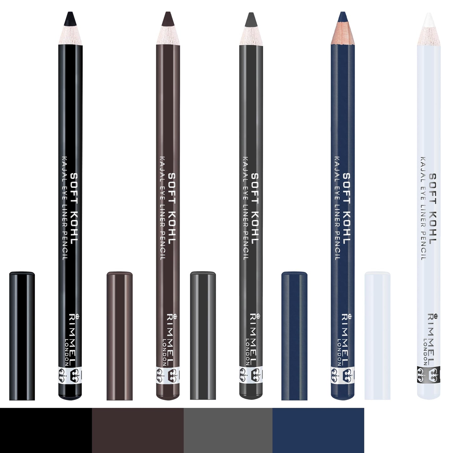 Rimmel Soft Kohl Kajal Professional Eyeliner Pencil, Intense Long-Lasting Colour, Up to 12 Hours Wear, Smudge Proof, 1.2 grams,