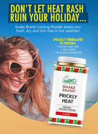 SNAKE BRAND Prickly Heat Cooling Body Powder 140g (Classic, Pack of 3)