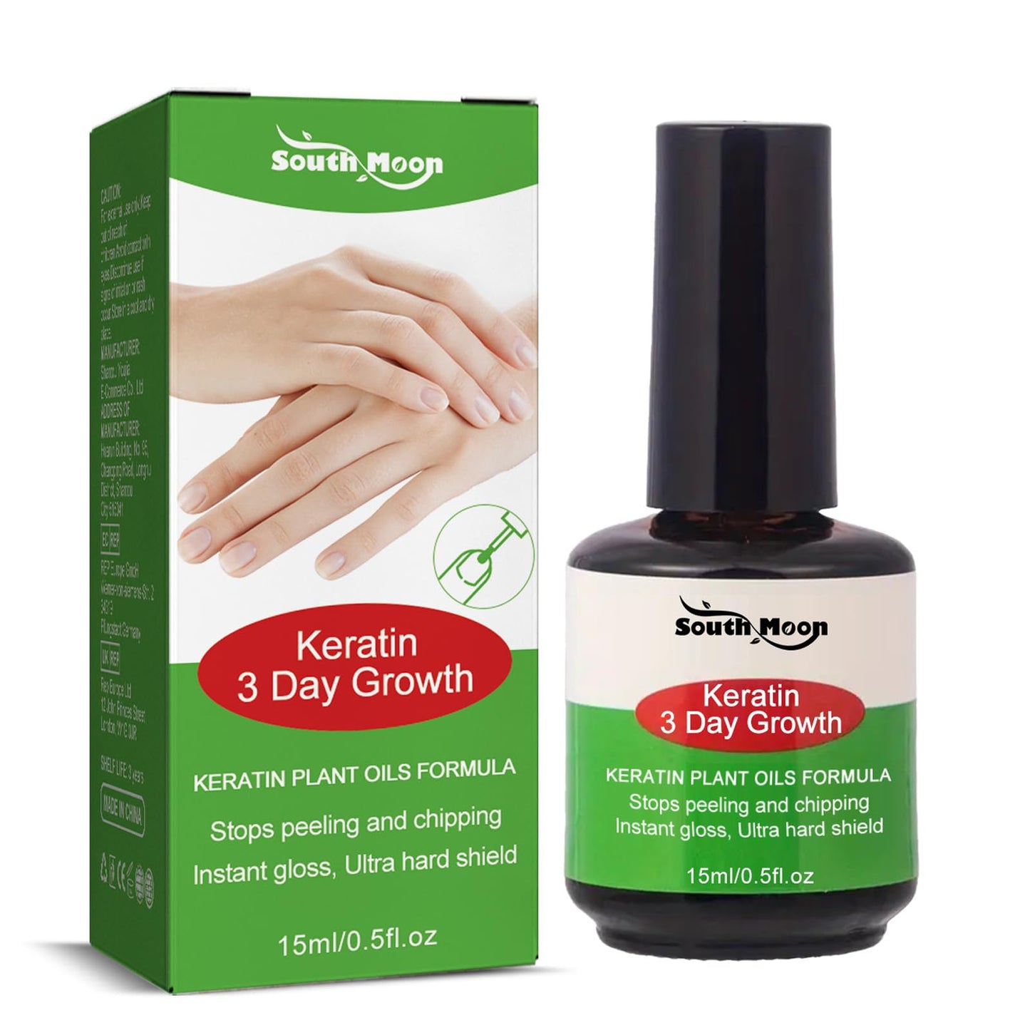 Keratin 3 Day Growth Nail Treatment & Strengthener - Nail Strengthener for Damaged Nails Thin Nails - Nail Growth Treatment for Nail Strengthener - Fast Keratin Nail Hardener