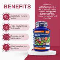 Zipvit Multivitamin Advanced 50 Plus Active Formula for Women & Men - 90 Vegan Tablets. Supports Bone Health and Your Immune System. 3 Months Supply