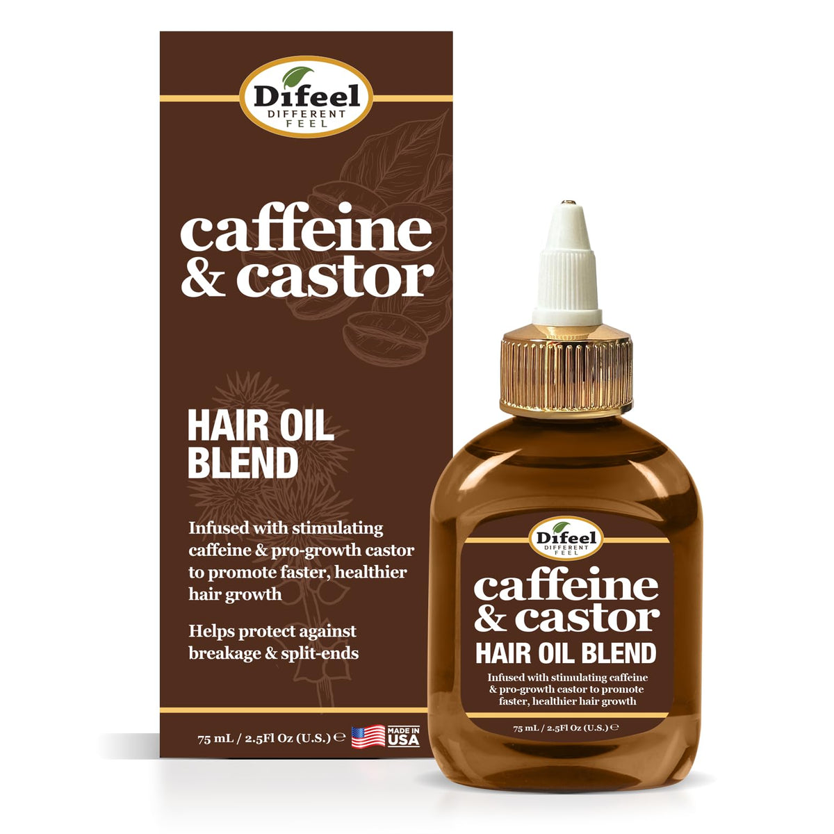 Difeel Caffeine & Castor Premium Hair Oil for Faster Hair Growth 75 ml