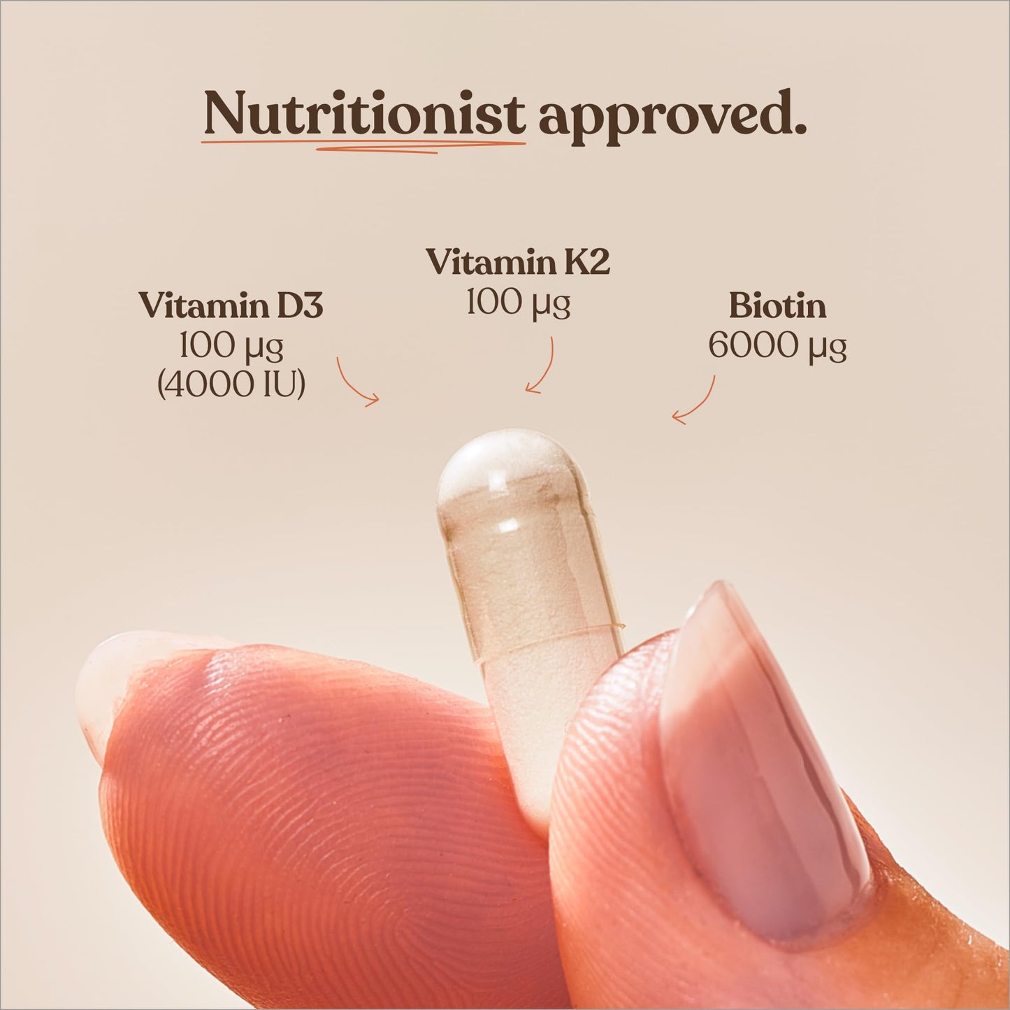 Vitamin D3 + K2 and Biotin, 3 in 1 Complex | High Strength D3 4000IU, K2 MK-7 & Biotin 6000mcg | Immunity, Heart, Hair, Skin, Nails, Support | UK Made | Lab-Tested | 90 Capsules | Free Soul