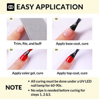 Lagunamoon LagunaMoon Gel Nail Polish Base Coat and No Wipe Top Coat Gel Polish Set Soak Off UV LED Nail Varnish Lacquer Manicure Set 2 × 8ml