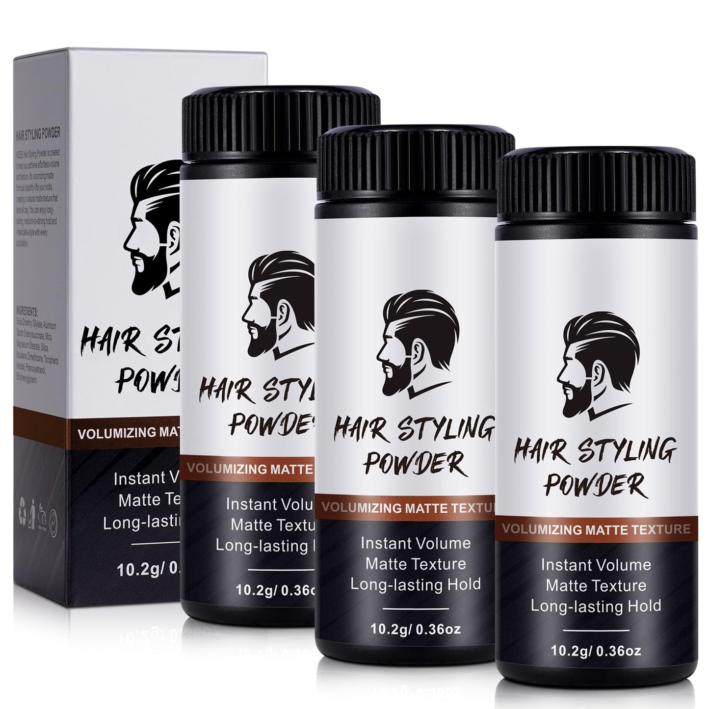 NBXINSLF 3 Pack Hair Styling Powder for Men & Women, Hair Texturizing Powders, Volumizing Powder for Hair, Long-lasting Hold, Matte Texture Powder for Men, Easy To Use