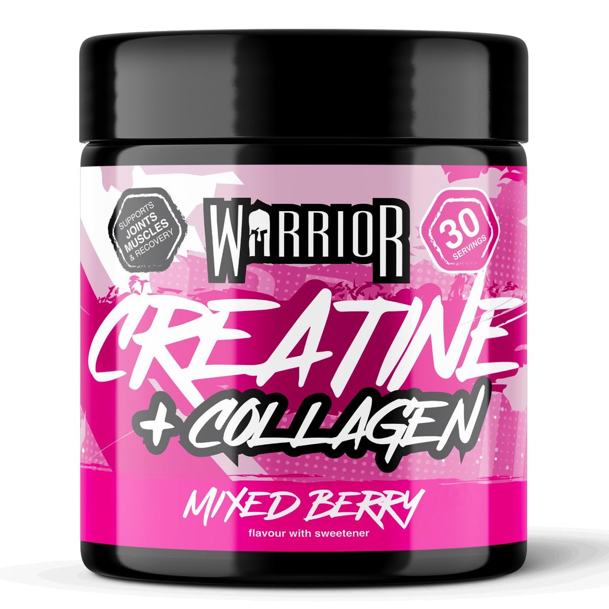 Warrior Creatine Monohydrate Powder + Hydrolysed Collagen Peptides 270g (30 Servings) – Micronised Creatine and Collagen Supplement for Muscle, Hair, Skin, Nails & Joints for Women – Mixed Berry