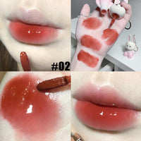 Bekoeen 3Psc Rabbit Lip Gloss Keyring,Moisturising Sparkling Jelly Lip Gloss,Crystal Lip Tint Korean Chinese Makeup, Hydrating Sweet Lip Glaze Set,Cute Lipgloss Set For Girls