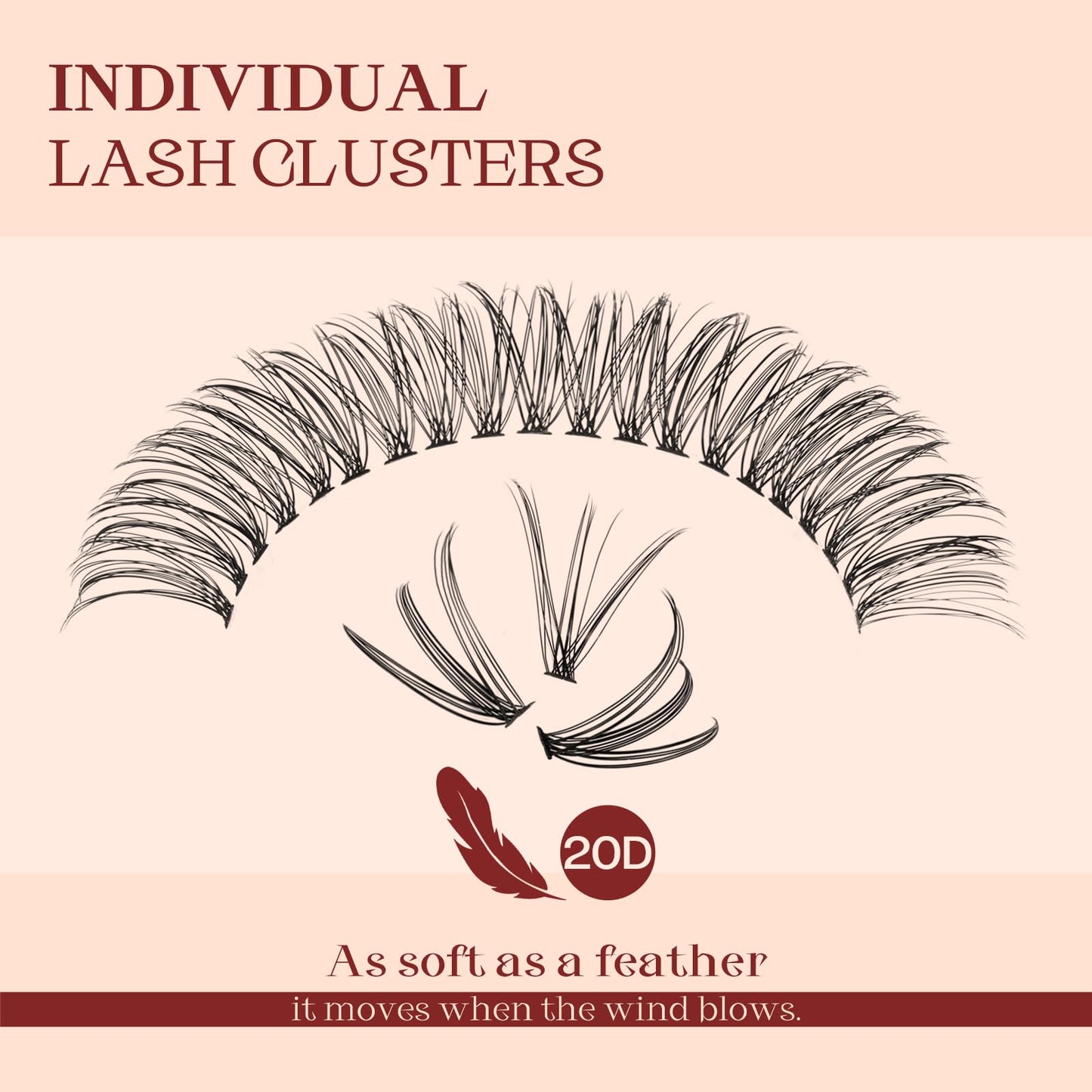 Higu clace 320PCS Lash Clusters D Curl 10D+20D 0.07/0.10mm 9-16mm DIY Individual Lashes Cluster Wispy Lash Clusters Matte Black Natural Look DIY Eyelashes at Home (10D+20D 0.07/0.10D-9-16MIX)