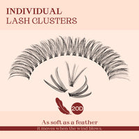 Higu clace 320PCS Lash Clusters D Curl 10D+20D 0.07/0.10mm 9-16mm DIY Individual Lashes Cluster Wispy Lash Clusters Matte Black Natural Look DIY Eyelashes at Home (10D+20D 0.07/0.10D-9-16MIX)
