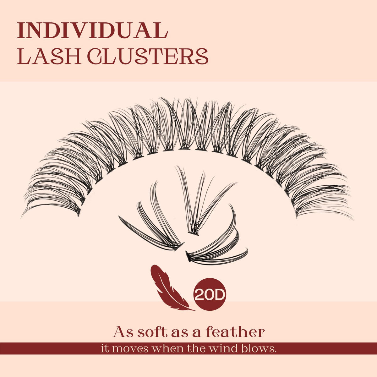 Higu clace Individual Lashes Cluster 320pcs, C curl Lash Clusters 20D DIY Individual Eyelashes 9-16mm Mixed,Wispy Lash Extension Clusters Reusable False Lashes Clusters(20D Ccurl 9-16mm)