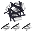 jeufun 12pcs Wig Combs 7-teeth Wig Clips Lady Tools Black Metal Wig Caps for Women Black U Shape Wig Comb Clip Tooth Comb,Net Comb Clip Steel Tooth Clip Wig Clip for Wig Making Cap DIY Wig Caps Accessories