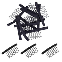 jeufun 12pcs Wig Combs 7-teeth Wig Clips Lady Tools Black Metal Wig Caps for Women Black U Shape Wig Comb Clip Tooth Comb,Net Comb Clip Steel Tooth Clip Wig Clip for Wig Making Cap DIY Wig Caps Accessories
