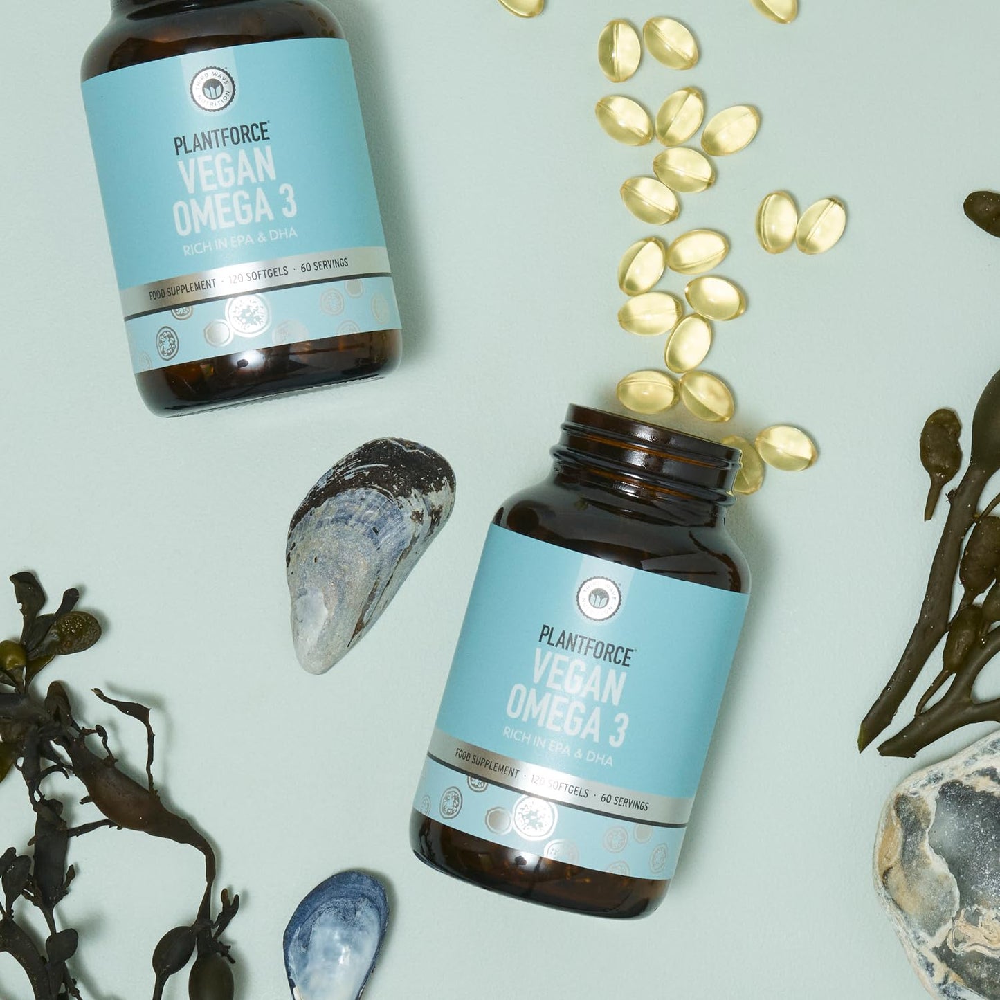 Plantforce Vegan Omega 3 - Rich in EPA& DHA - 60 Servings - 120 Softgels