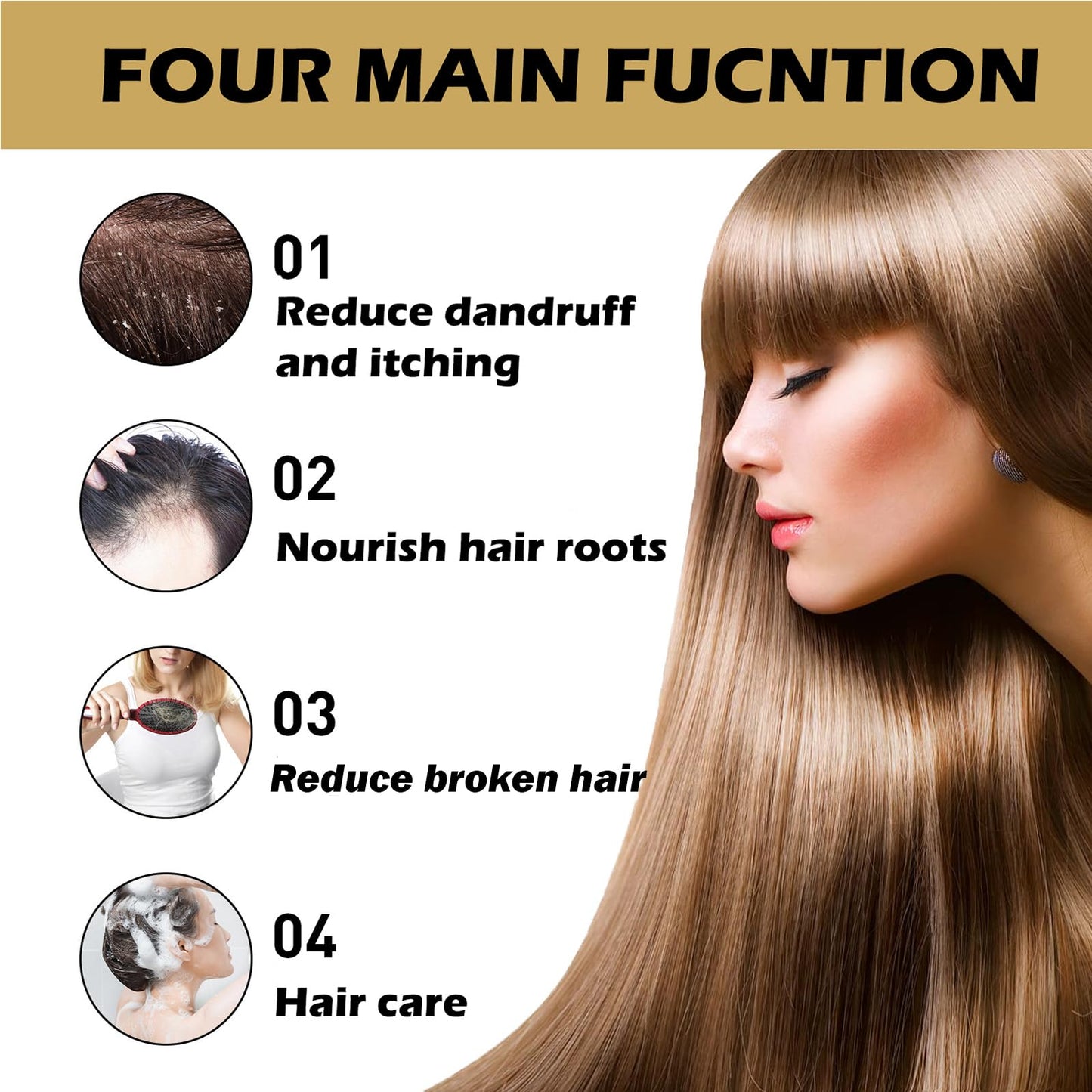 Ginger Shampoo, Ginger Hair Growth Shampoo, Anti Hair Loss Shampoo, Natural Organic Ginger Shampoo Promotes Hair Growth, Anti-dandruff & Anti-itching Ginger Shampoo for Hair Loss Women Men (1pcs)