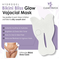 Clear Patch Bikini Bliss Glow Vajacial Butterfly Mask Hydrating & Soothing Hydrogel Mask for Bikini Area Post-Shaving & Waxing Care Infused with Hyaluronic Acid & Aloe Vera for Soft Skin (Pack of 1)