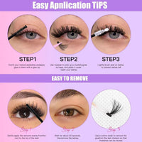 SIISTAS Fluffy Individual Eyelashes Kit 546Pcs Clusters Lashes 60D+80D+100D D Curl Thick Lash CLusters with Lash Bond and Seal Tweezers DIY Lash At Home Look Like Eyelash Extensions(60+80+100kit)