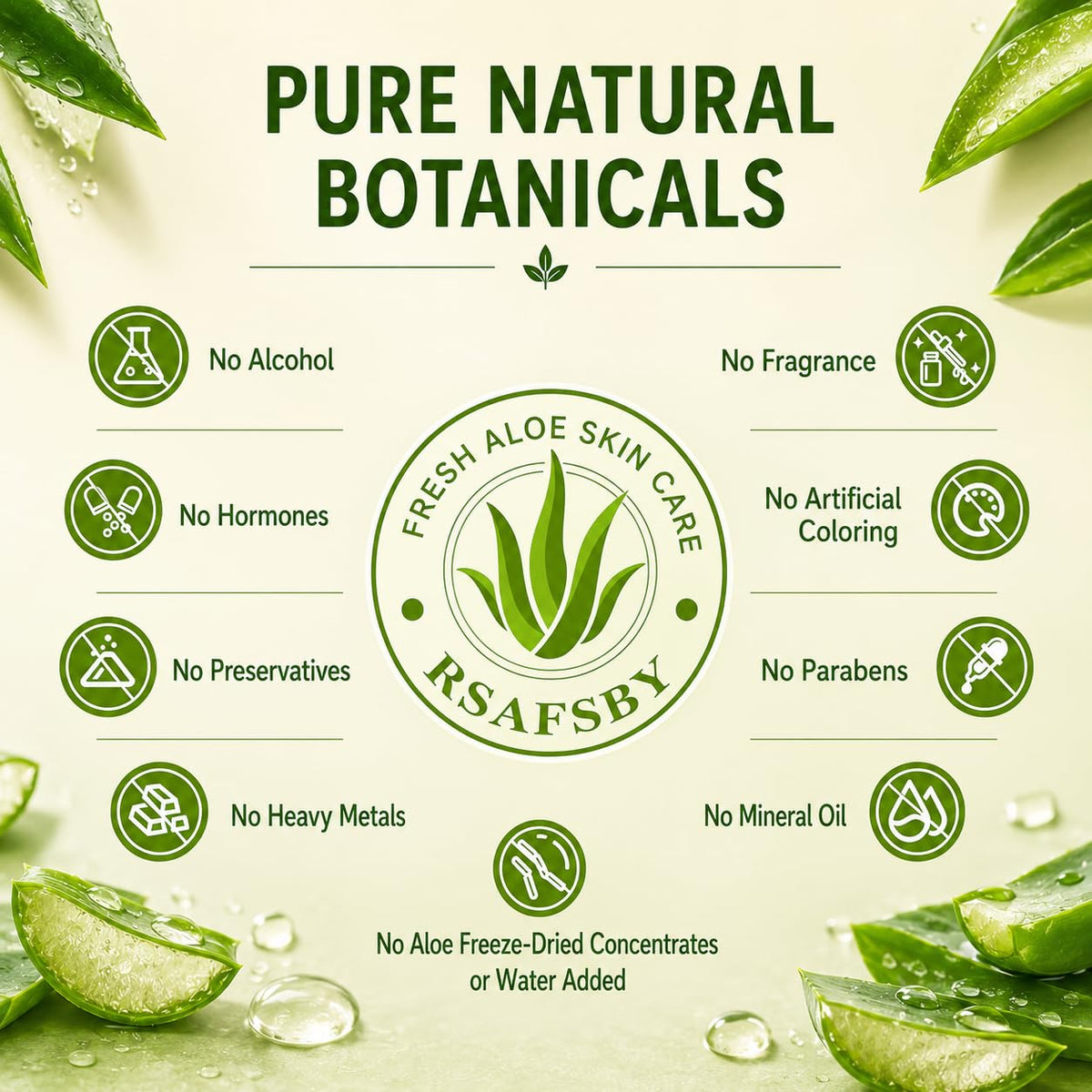 RSAFSBY 100% Natural Aloe Vera Gel for Face, Body & Hair - 100g Cold Pressed - Soothing, Hydrating & Repairing - Relieves Dry Skin, Sunburn, Blemishes & Itchy