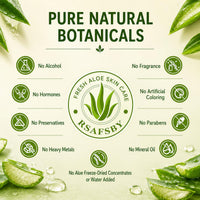 RSAFSBY 100% Natural Aloe Vera Gel for Face, Body & Hair - 100g Cold Pressed - Soothing, Hydrating & Repairing - Relieves Dry Skin, Sunburn, Blemishes & Itchy