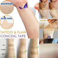Tattoo Cover Up Tape, 8 PCS Ultra Thin Patch for Tattoo Scar and Birthmarks, Invisible Waterproof Skin Tone Concealer Sticker for Covering Up Scars Tattoos，Natural Concealer Stickers(Pack Of 1)