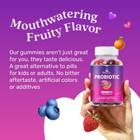 BeLive Probiotic Gummies - Probiotics with 5 Billion CFUs for Digestive Health, Men, Women & Kids - for Immune Support, Sugar Free & Vegan | 60 Ct – Blueberry, Strawberry & Orange (60 Count)