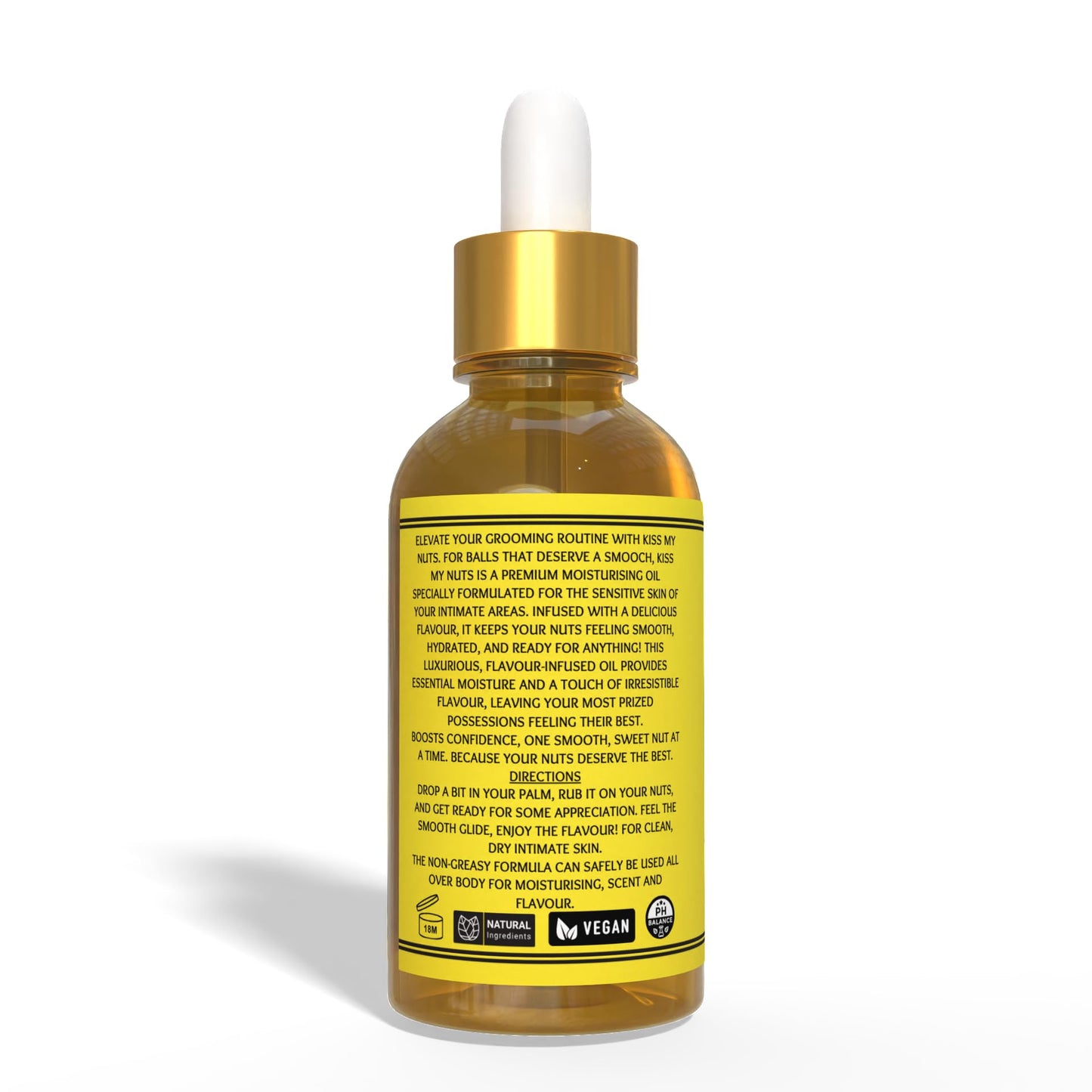 Sacred Remedy The Bee's Knees | Kiss My Nuts Premium Moisturising Oil for Men. Get Smoother, Softer, Sweeter Skin & Prevent Chaffing. Non-Greasy Flavoured Formula for Ultimate Comfort [50ml]