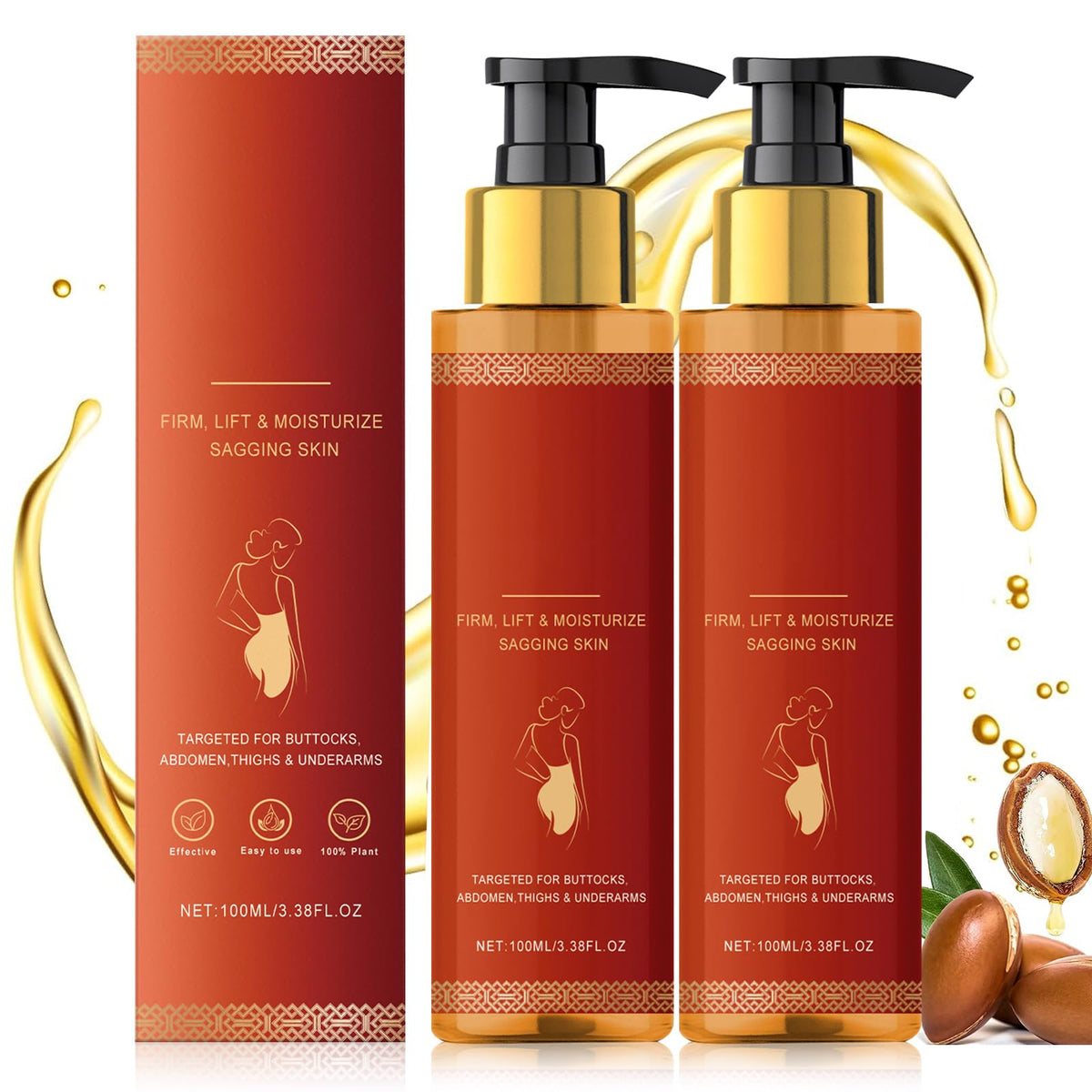 DAMIGHT 2Pcs Magic Body Oil Firming, Magic Luxury BodyOil, Glow Remedy Oil for Women, Deep Hydration & Skin Tightening, Glow Essence Firming Lotion for All Skin Types (D)