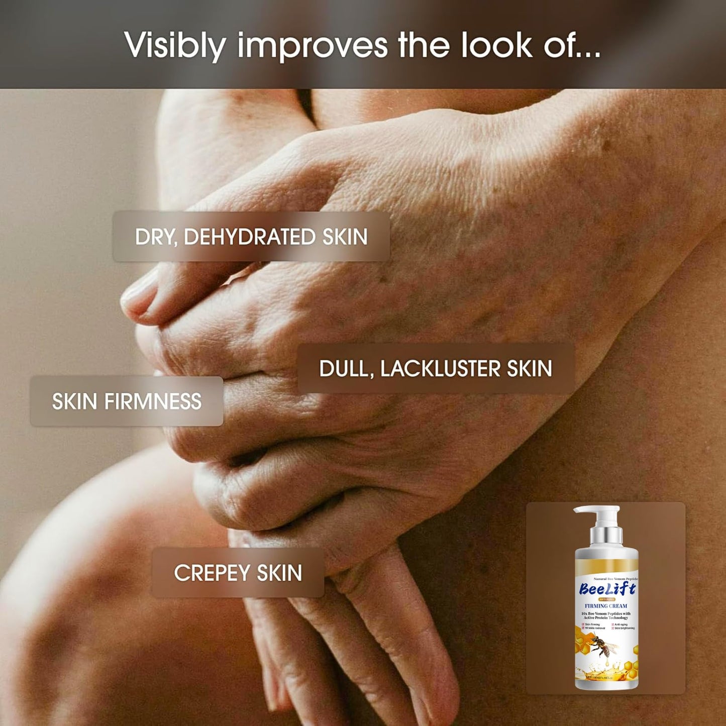 IZBEAUVO Bee Lift Anti Aging Firming Body Cream, Bee Venom Wrinkle Removal Cream, Collagen Firming Body Lotion, Neck FirmingCream For Loose Skin, Skin Tightening CreamBody, Restore Elasticity, Hydration