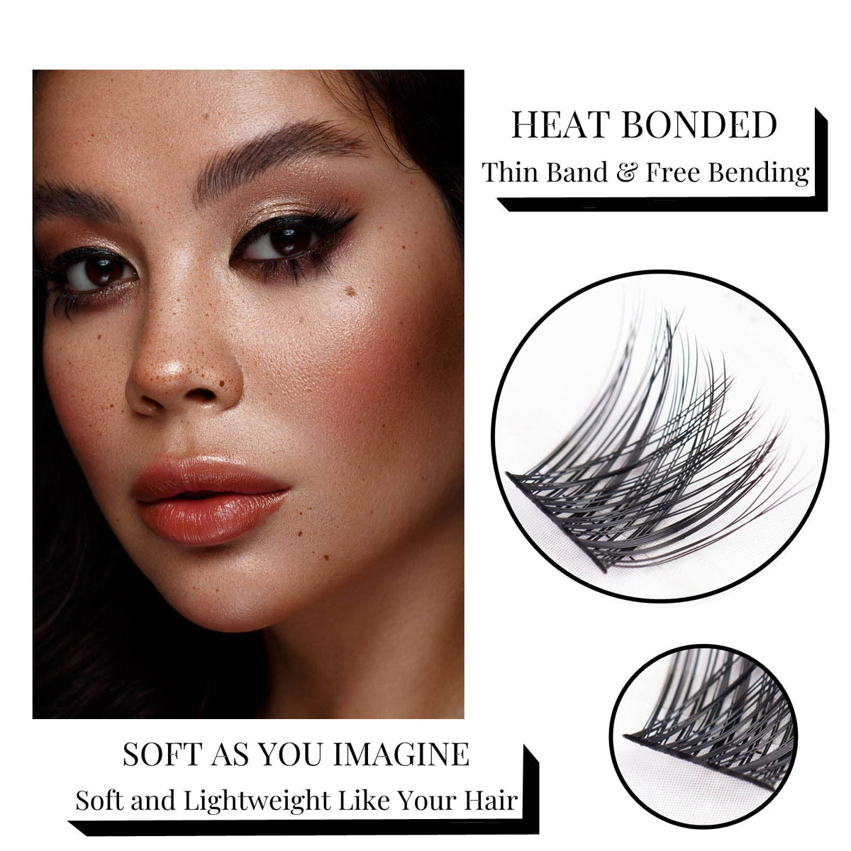 Magnetic SL Individual Lashes 45 Cluster Lashes DIY False Eyelashes Natural Look C Curl Individual Cluster Lashes Soft Eyelashes False Eyelashes With Clear Glue Strong Hold 10-16MM