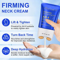 Ah8 Neck Firming Cream, Neck Firming Creams Contain Hexapeptide,With Double Roller Massage,Reduce Wrinkles Fine Lines And Double Chin,Firm And Lift Sagging Skin
