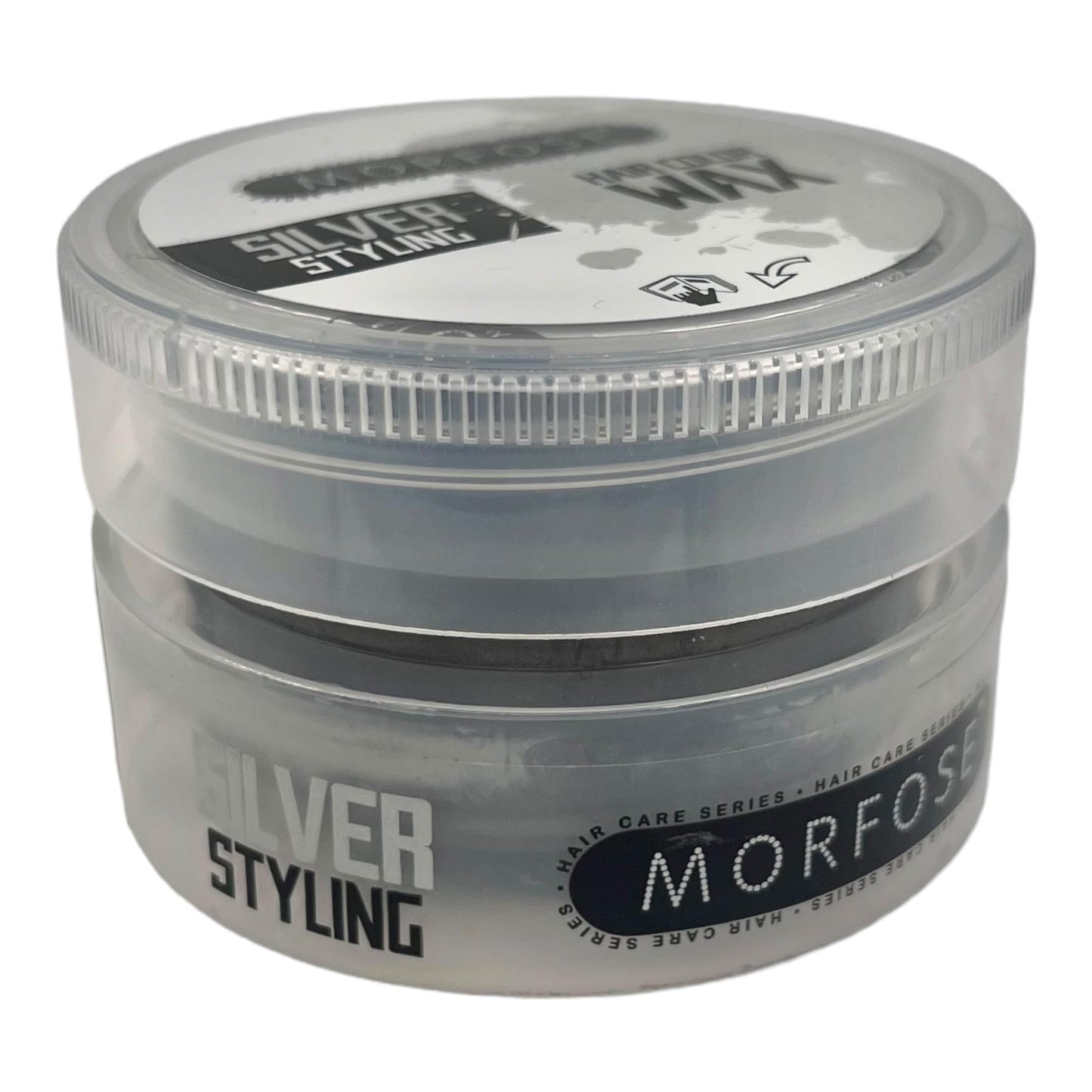 MORFOSE Hair Colour Wax, silver, 100 ml,Temporary Hair Dye Wash In Wash Out, Coloured Hair Wax Kids Instant Styling, Hair Colour Pomade Washable for Men, Women, Party, Cosplay (100 ml, Silver)