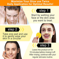 ALLILUYAA 50Pcs Turmeric Kojic Acid Pads,Turmeric Kojic Acid Cleansing Pads, Face Turmeric & Kojic Acid Pads, Turmeric Cleansing Pads for Dark Spots, Turmeric Pads Infused Foaming Exfoliating Pads