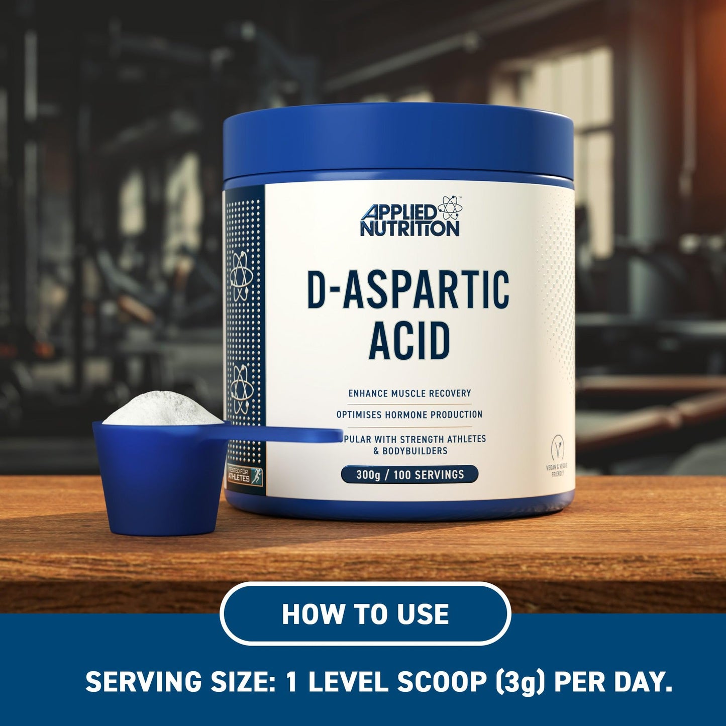 Applied Nutrition D-Aspartic Acid - Natural Booster for Enhanced Performance (300g - 100 Servings)