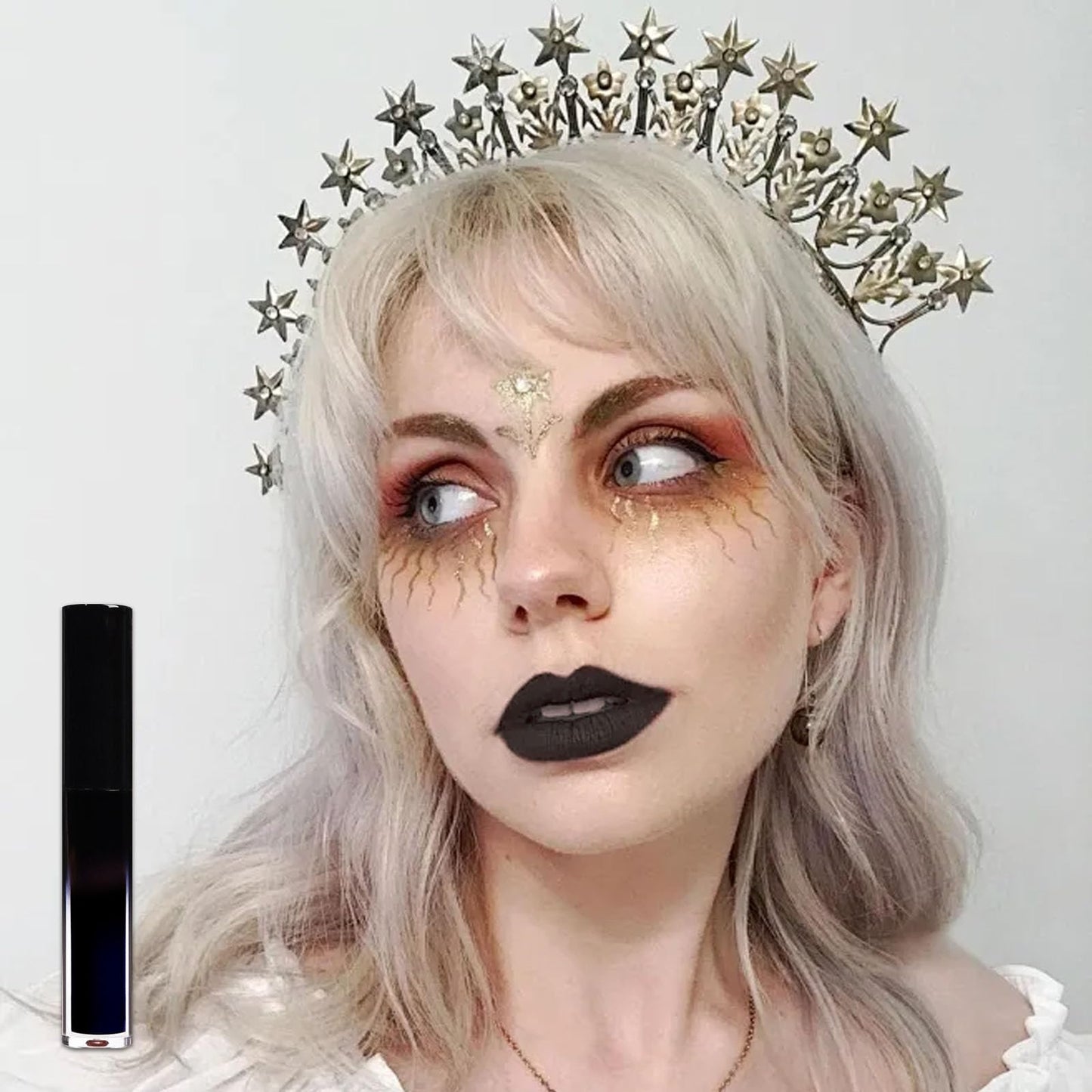 LYNTYAOU Black Matte Lipgloss, Waterproof Lip Gloss Lipsticks, Hot Color Non-stick Cup Lipstick Kit, Long Lasting Highly Pigmented Liquid Lipstick, Holiday Gifts Lips Balm for Women Makeup