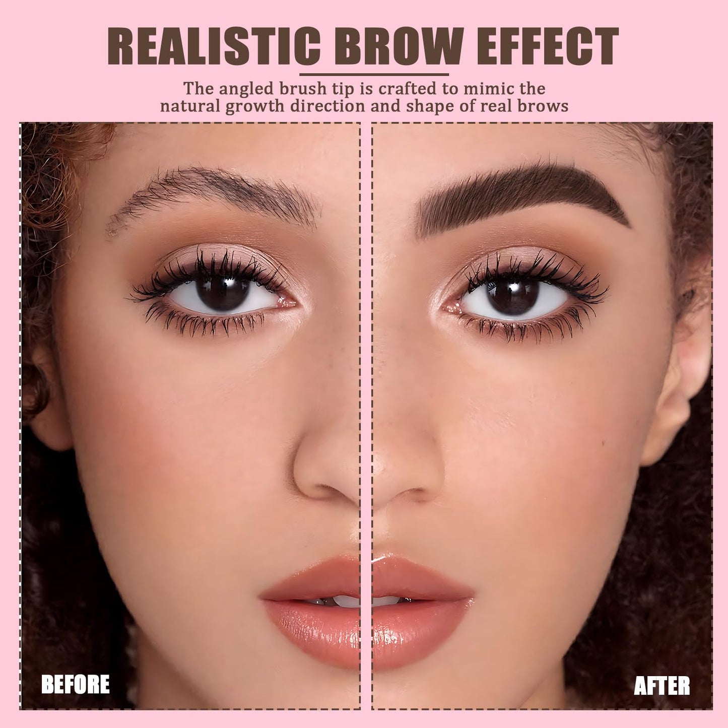 Liftique Instant Brow Brush,Beauty Brow Liquid Eyebrow Pen for Women Angled Brush Eyebrow Pencil Long Lasting Waterproof Anti Smudge Multi purpose Create Natural Eyebrow Shape (Gray Brown)