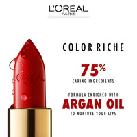 L'Oreal Paris L'Oréal Paris Color Riche Satin Smooth Lipstick, Moisturising Pure Pigment Lip Colour, With Omega 3 & Vitamin E, 142 Bonjour Bastille