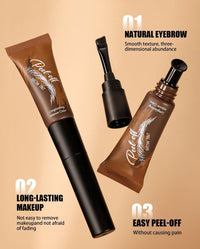 Generic Eyebrow Tint Waterproof Brow Gel, Eyebrow Dye Gentle Formula For Sensitive Skin, Eyelash Tint 2-in-1 DIY Kit With Tools, Brow Dark Natural Peel Off Gel (2# Espresso)